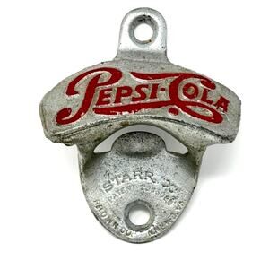 Vintage Pepsi-Cola Starr X Wall Mount Bottle Opener USA Brown Co Cast Iron